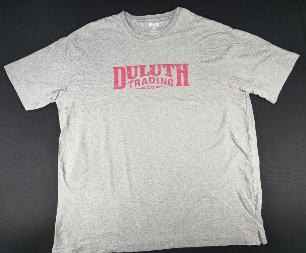 Duluth Trading Co Longtail T Men's 2XL Gray Graphic Logo T-Shirt 100% Cotton
